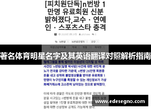 著名体育明星名字及其英语翻译对照解析指南